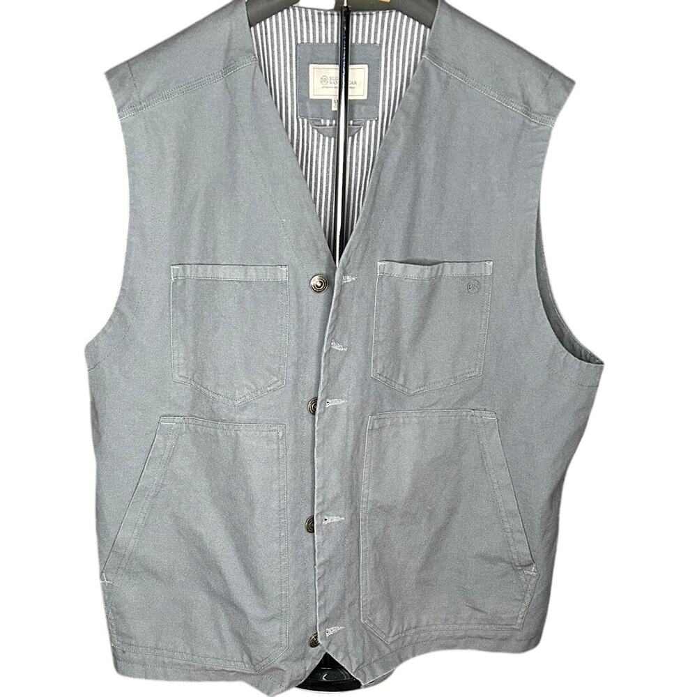 Blue Ranchwear Mens solid button-down duck canvas vest size xxl NWOT